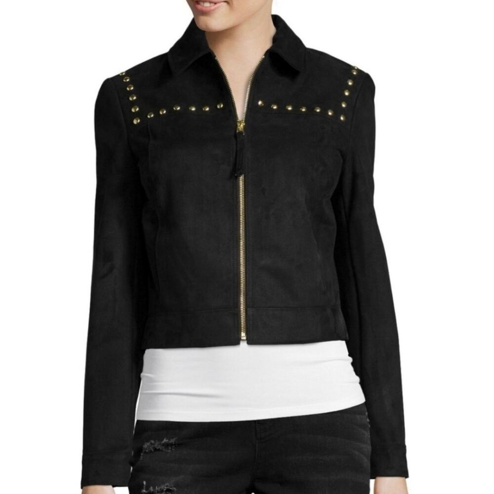 Belle + Sky Faux Suede Studded Jacket size Large - Picture 13 of 13